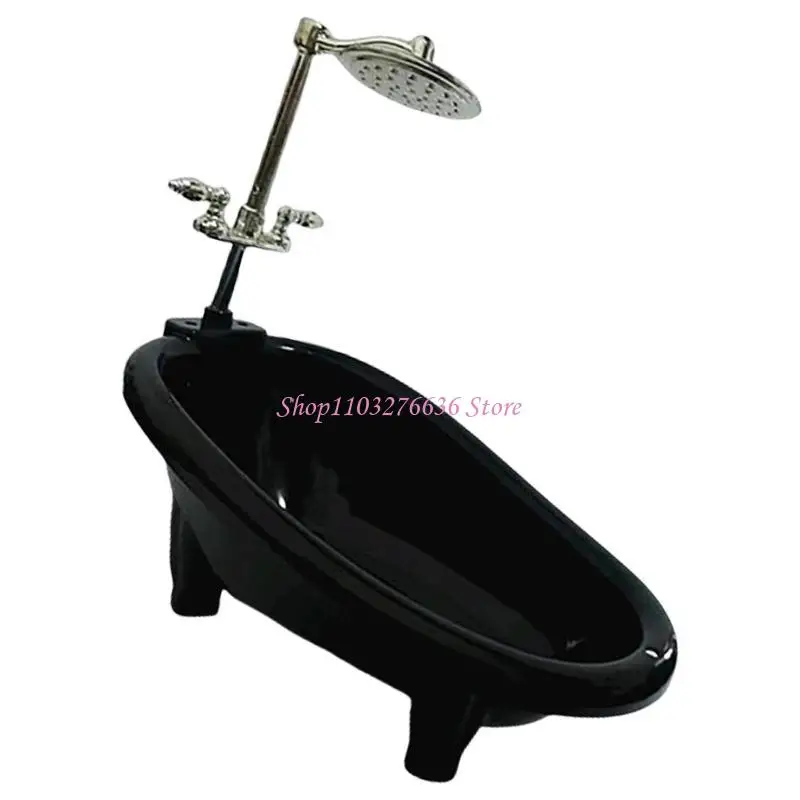 R6FD Bañera en miniatura a escala 1:12 para decoración casas muñecas, perfecta para exhibición modelos y accesorios - imagen 2