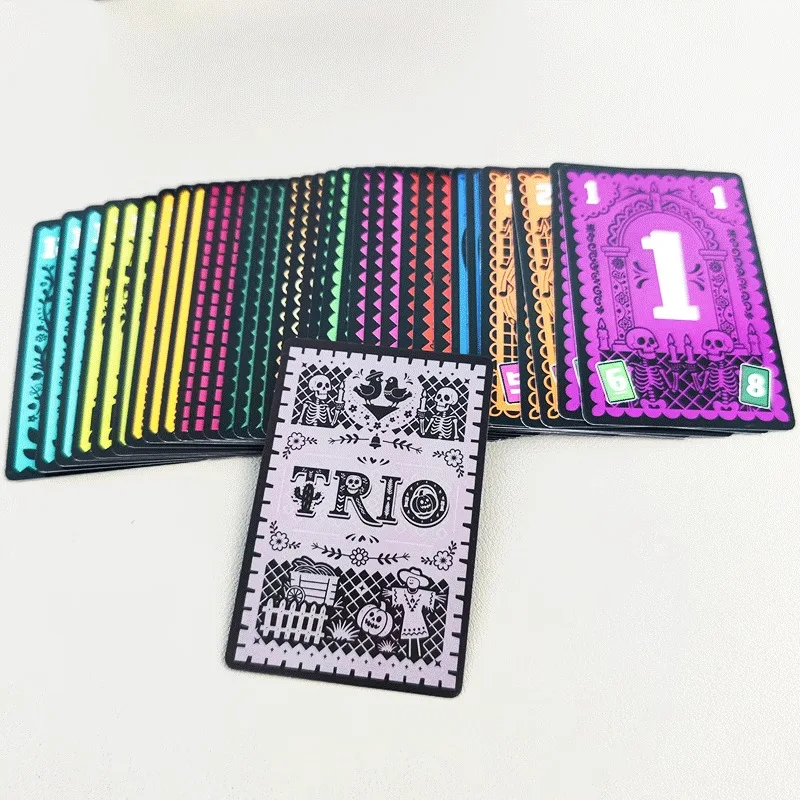Juego de mesa de fiesta familiar, juego de cartas Trío, entretenimiento nocturno, 3-6 jugadores, búsqueda de tres tarjetas a juego, juguetes estratégicos, regalos - imagen 5