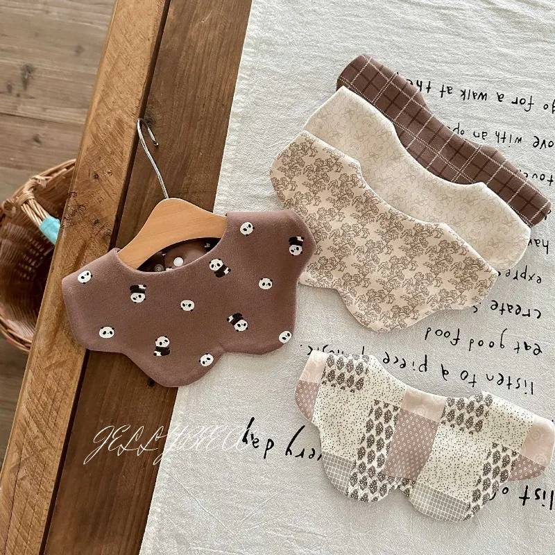 Baberos Bandana de algodón orgánico súper suaves para bebé, nuevo babero de baba de doble cara para niños y niñas, collar de dentición de moda coreana Ins 2025 - imagen 2