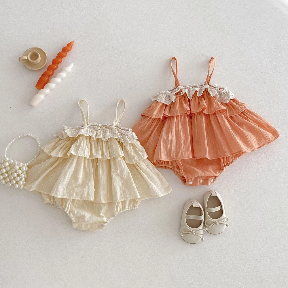 2025 ropa de verano para niñas pequeñas, camisola de una pieza con volantes, traje infantil - imagen 3