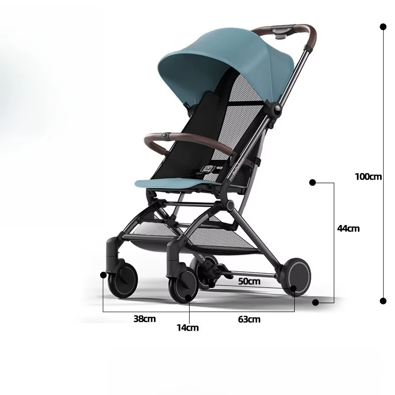 Cochecito plegable ultraligero con asiento acolchado para bebé - imagen 3