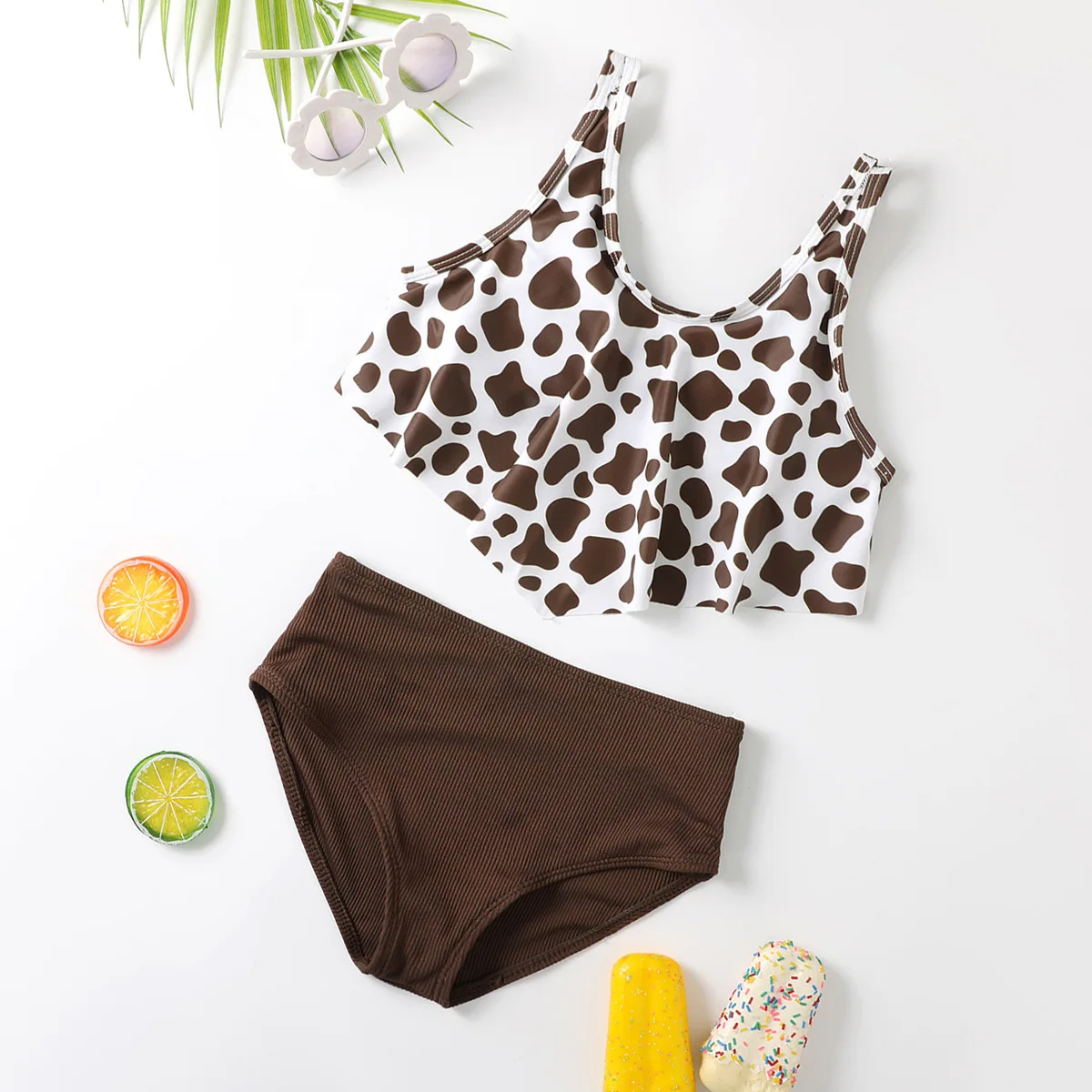Detalle de estampado en bikini de 2 piezas