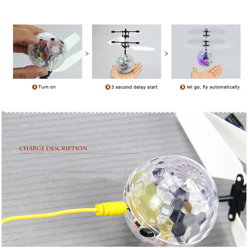 Hélicoptero LED infrarrojo volador luminoso para niños - imagen 5