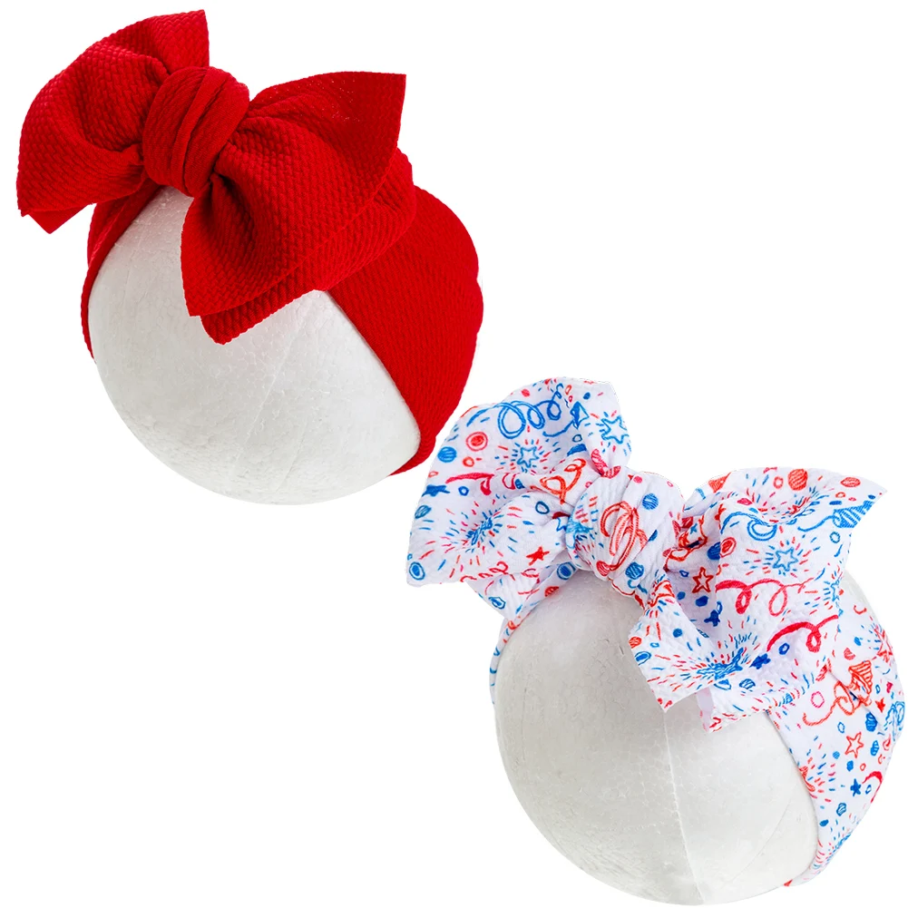 Diademas con lazo del Día de la independencia para niña, bandanas con bandera americana, diademas con lazo, accesorios para el cabello de bala para fiesta de baile, 2 unidades por lote