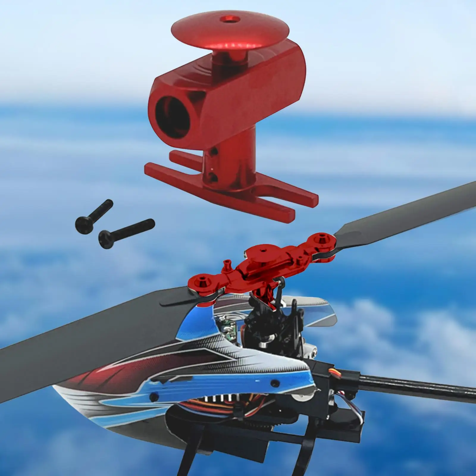 RC Aluminium Rotor Head Strong Easy to Install Lightweight Sturdy Upgrade Replaces Accessories for K200 RC Aircraft Plane Toy