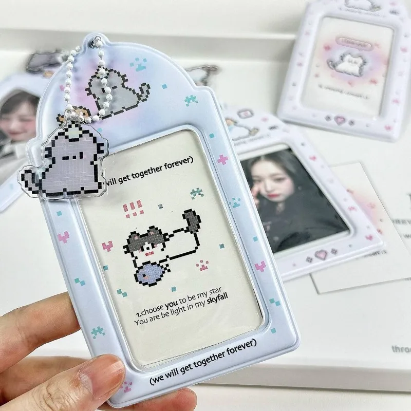 Nuevo soporte para tarjetas de fotos de dibujos animados, fundas protectoras decorativas para álbum de fotos de ídolo de 3 pulgadas, colgante de papelería japonesa Kawaii - imagen 5