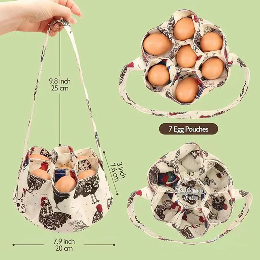 Cesta recolectora de huevos de lona para granja y hogar - imagen 3