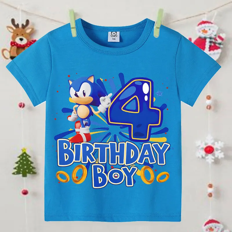 Camiseta infantil Sonic manga corta con estampado de números - imagen 4