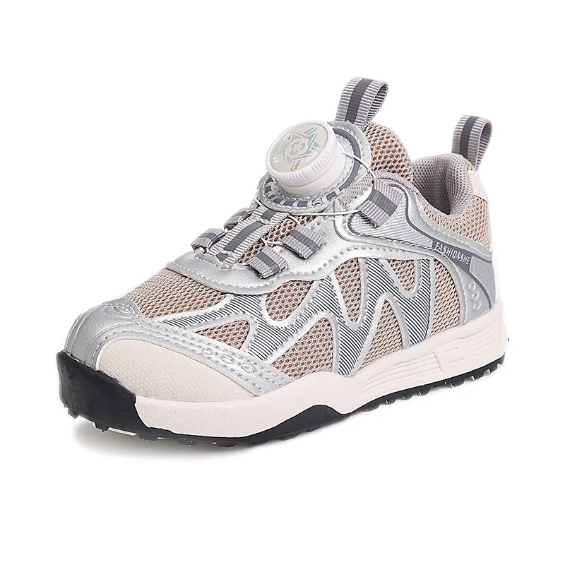 Zapatillas infantiles transpirables malla, suela gruesa antideslizante