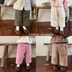 NewBoys Pantalones de algodón con cintura elástica para niñas