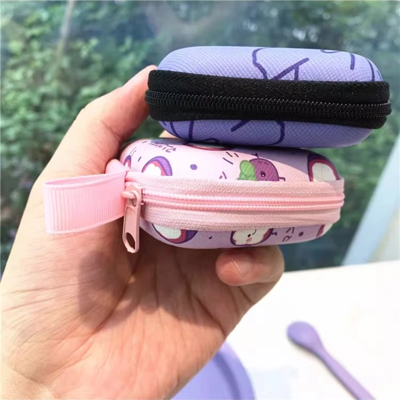 Mini estuche rígido con cremallera de dibujos animados para auriculares, bolsa portátil para auriculares, bolsa de almacenamiento para auriculares, organizador protector de cables USB - imagen 5