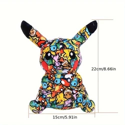 Peluche Pokémon Pikachu y Pichu con rayo oscuro estilo graffiti