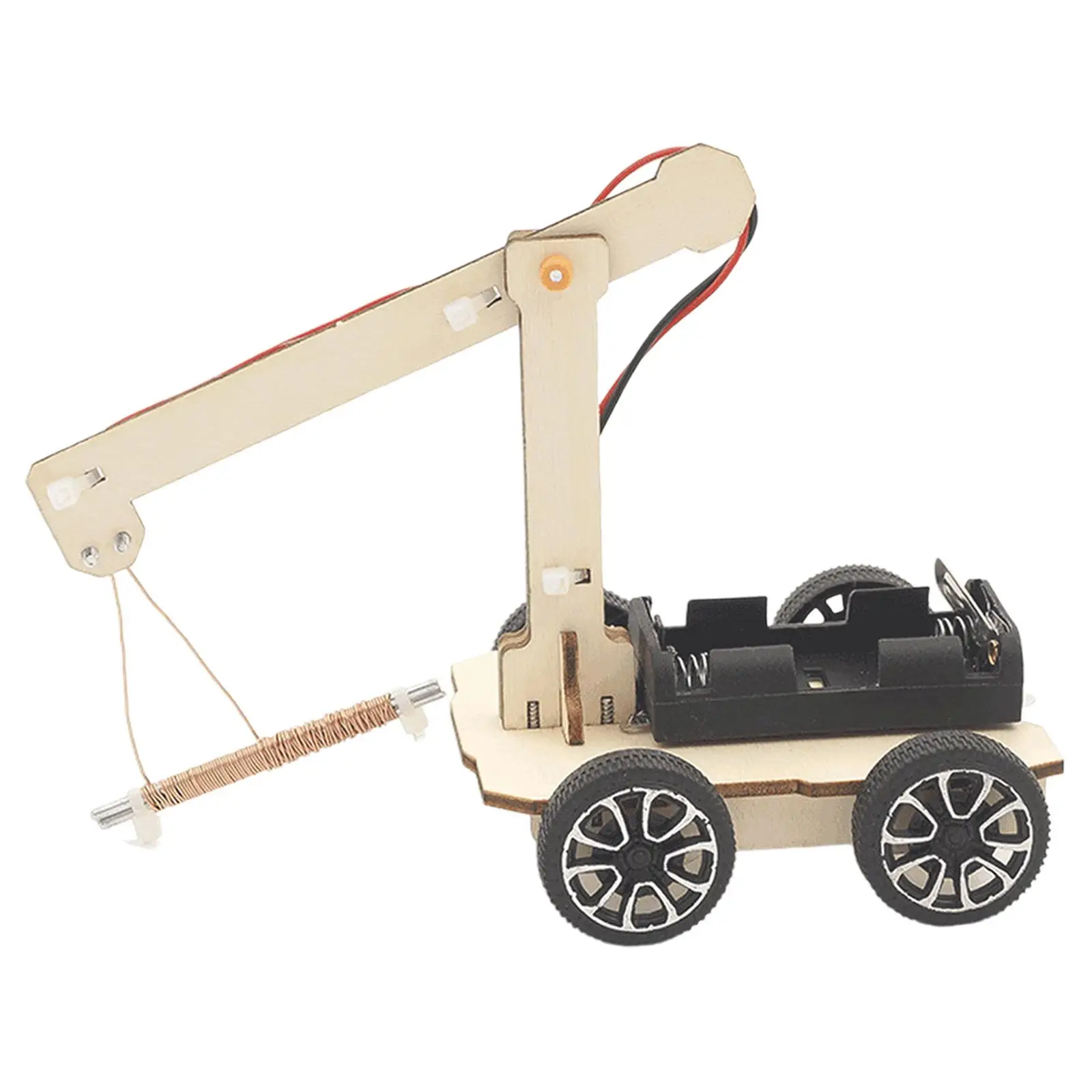 DIY Hand Crank Crane Kit DIY Assembled Innovation Wooden Learning Toy Science Project Kit Stem Toys for Kids Children Teens