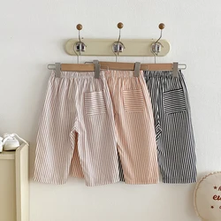 Pantalones de rayas vintage para niños con cintura elástica
