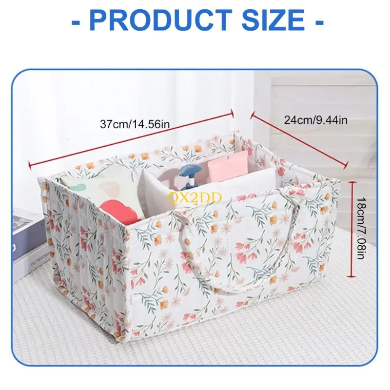QX2D Organizador pañales que ahorra espacio, cesta almacenamiento ropa juguete para bebé tela transpirable - imagen 4