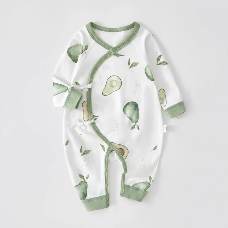 Somenie-Pelele de algodón puro para bebé recién nacido, mono de manga larga con estampado bonito para niño y niña, ropa para todas las estaciones 0-1-3-6M
