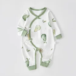 Pelele de algodón manga larga estampado unisex para recién nacido