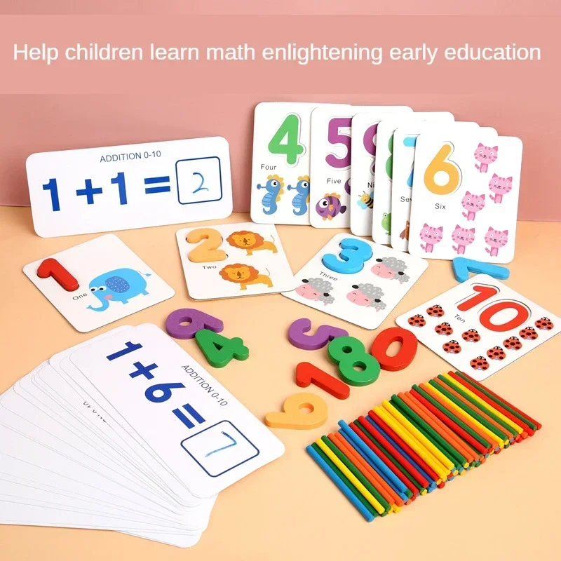 Juguetes Montessori de matemáticas – Números de madera para contar - imagen 3