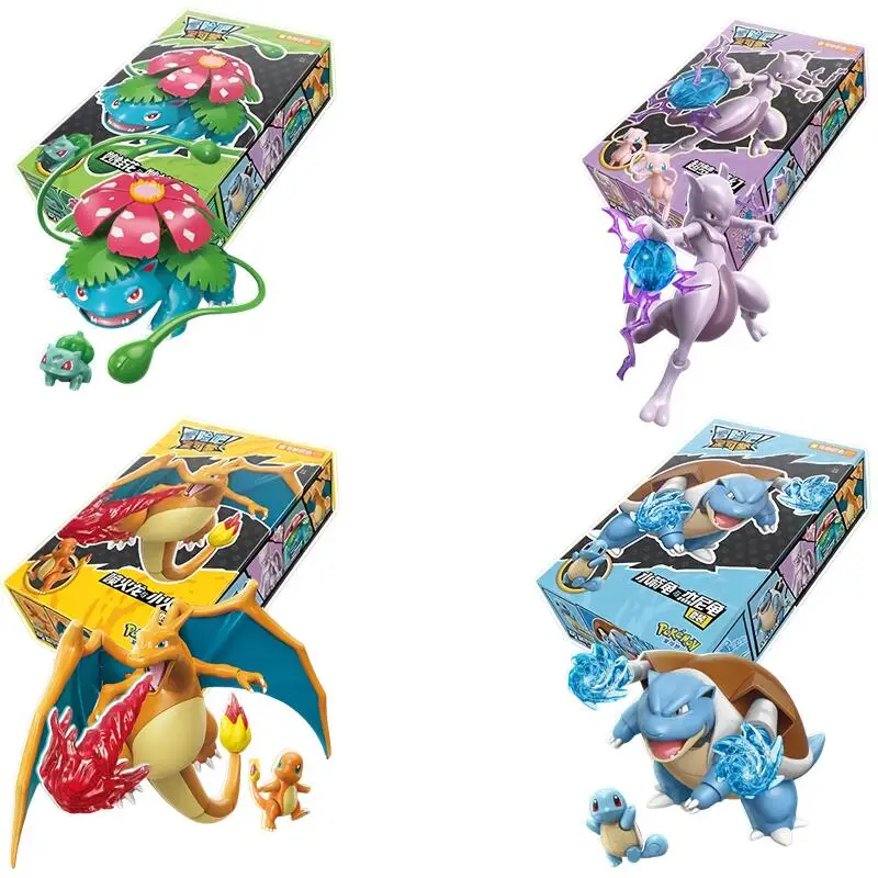 Bloques de construcción ensamblados de la serie Pokemon, Lucario Cenicienta Metagross Greninja Meowth Pikachu, personajes de acción, regalo para niños