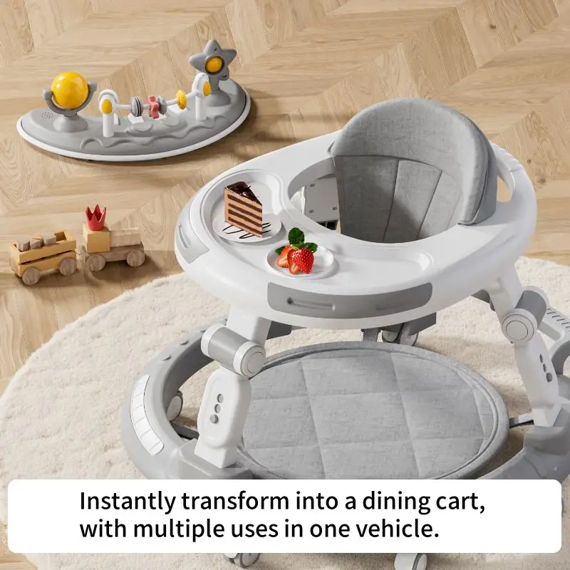 Andador plegable para bebé de 6 a 30 meses, carrito multifuncional para ayuda a caminar con disco musical, andador para bebé, carrito antideslizante - imagen 3