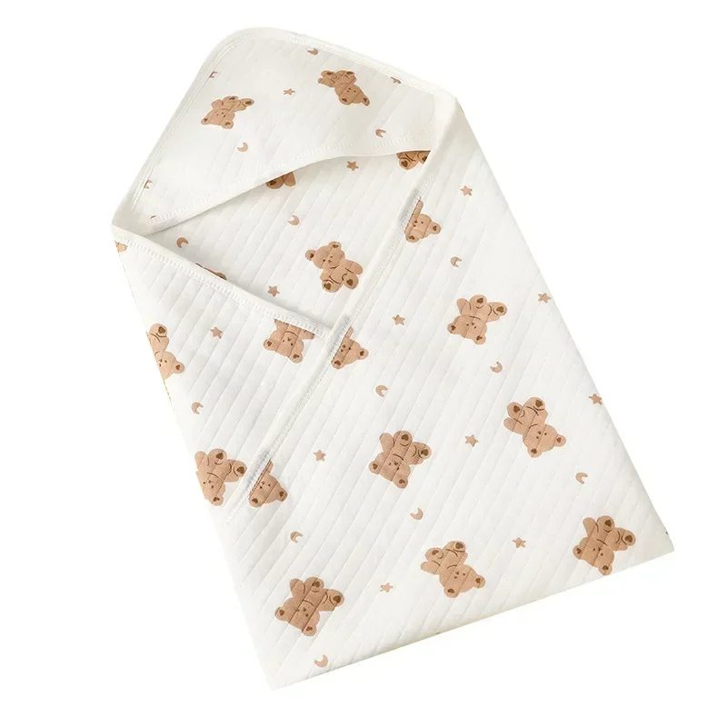 Manta de muselina suave y segura de algodón Kawaii para bebé, Toalla de baño con dibujos de animales, oso, dragón, pañal, ropa de cama - imagen 4