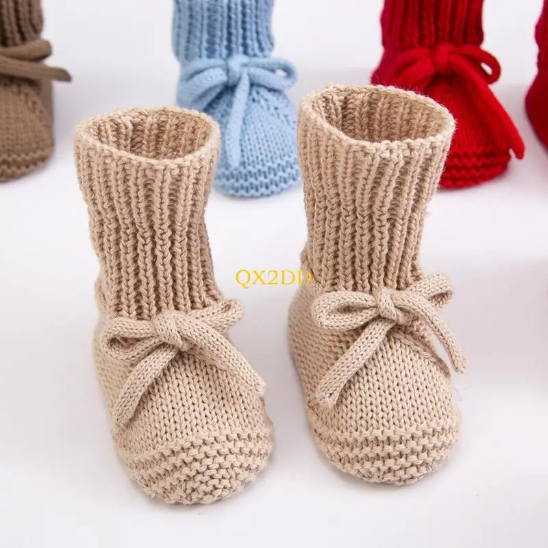 Booties punto algodón primer paso QX2D Boteras Slip a prueba resbalón tejido transpirable Bownot Accent Accent - imagen 2