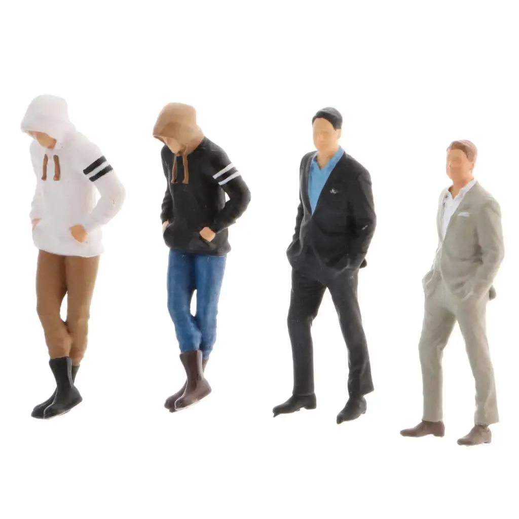 1/64 Miniature Men Figure Scene Character Street People Model Trains Architectural Layout Decoration for Dollhouse