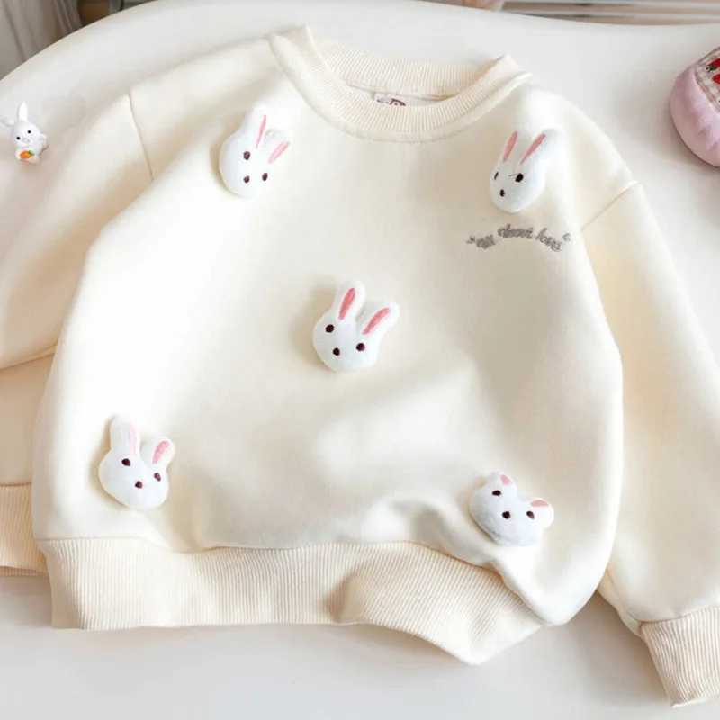 Sudadera de conejito para niña – Manga larga suave para primavera y otoño - imagen 2