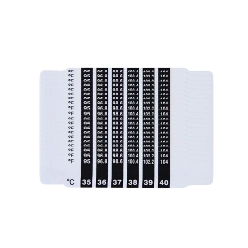 Termómetro de tira para cabeza y frente, pegatinas de plástico que cambian de Color para medir la temperatura corporal, pegatinas de prueba para el cuidado del bebé, 10/15/20 piezas - imagen 5