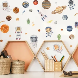 Pegatinas pared estrellas astronauta sistema Solar para habitación niño