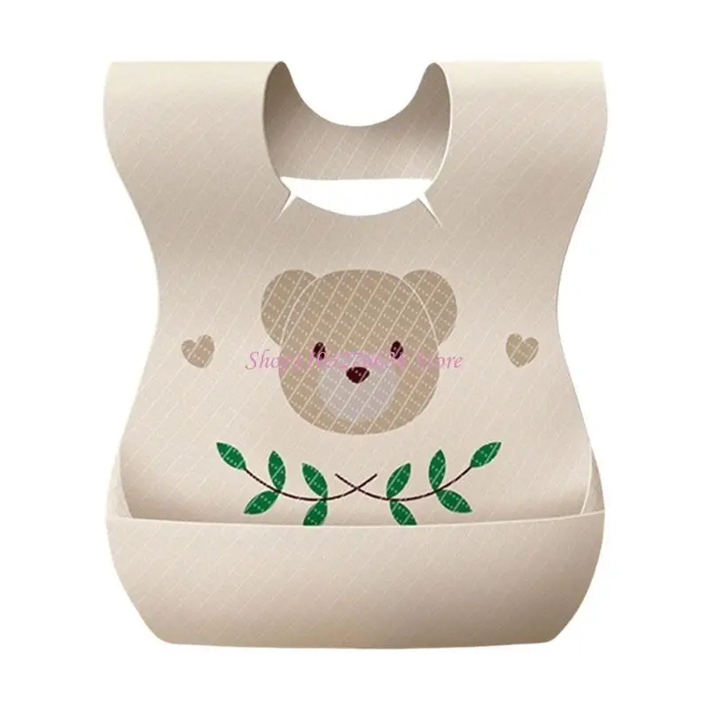 Babero no tejido para bebé R6FD, babero desechable hermético, cómodo, que ofrece limpieza rápida y fácil para bebés y niños