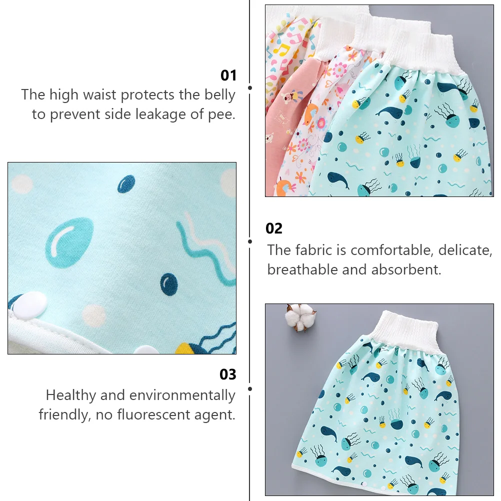 Pantalones cortos Pañales para recién nacidos a prueba de fugas Entrenamiento para ir al baño Pantalones de bebé de algodón puro para la noche - imagen 2