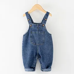 Mono de mezclilla con tirantes para niños y niñas