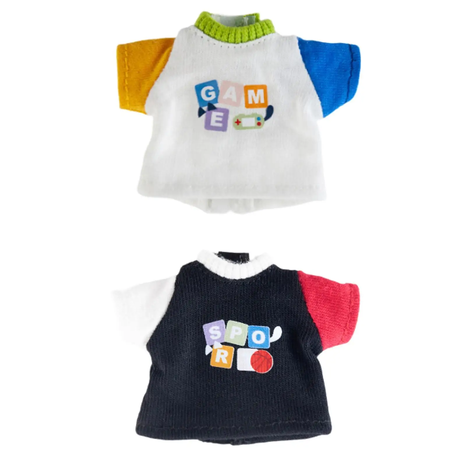 1:12 Fashion Dolls Short Sleeves T Shirt Costume for 6in Dolls Dress up