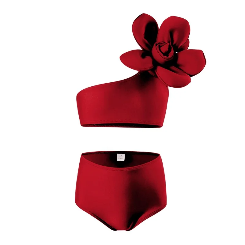 Bikini floral sin mangas para bebé niña – Traje de baño verano - imagen 3