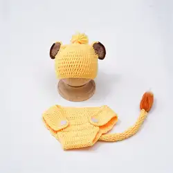 Disfraz Rey León bebé traje mameluco de ganchillo con sombrero