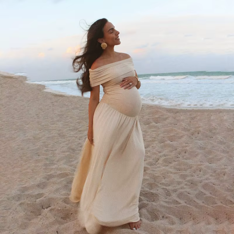 Vestido premamá sin mangas para sesiones de fotos y baby shower - imagen 5