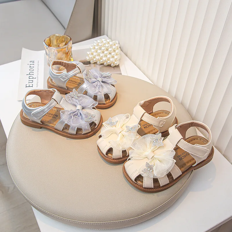 Zapatos planos de cuero para niña – Lazo brillante - imagen 3