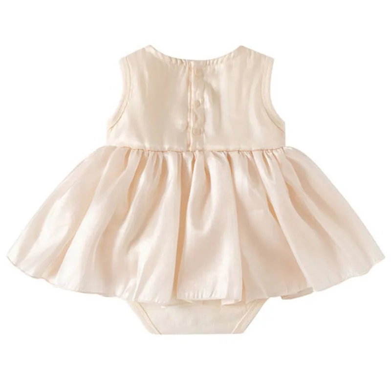 Ropa de verano para niña, monos rojos de malla sin mangas con bonito lazo coreano y monos de una pieza, artículos para recién nacidos, ropa para bebé B101 - imagen 4