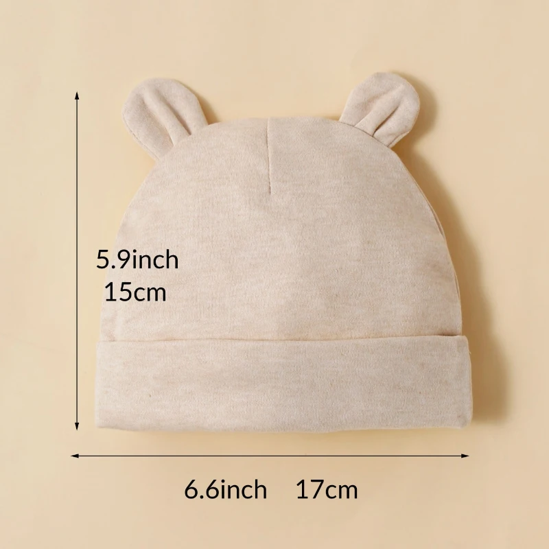 Gorros unisex para bebé, 3 piezas, albaricoque, 100% algodón, suaves, cómodos, modernos y minimalistas, 0-12 meses - imagen 4
