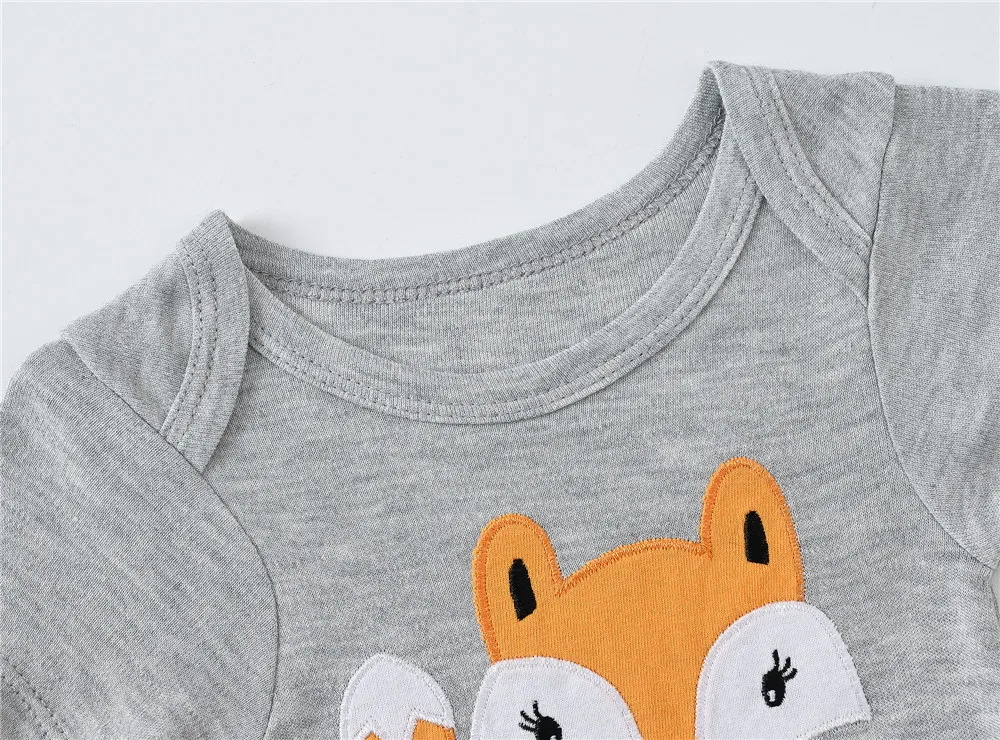 Kavkas 2 unids/lote ropa de bebé de algodón de bambú de manga corta de verano para niñas mono con estampado de dibujos animados ropa infantil de 0 a 12 meses - imagen 4