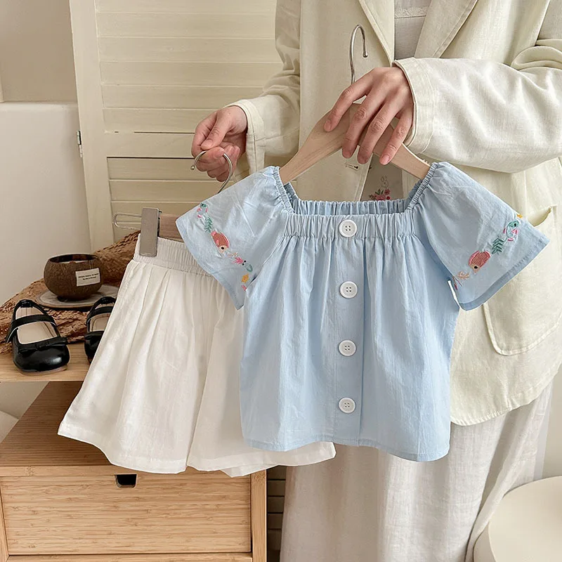 Conjunto verano para niña: camisa manga corta y pantalón corto - imagen 2