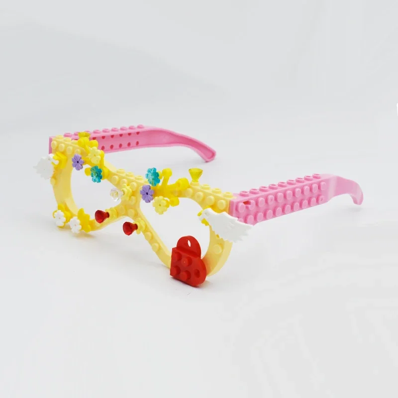 Bloques de construcción creativos, marco de placa base para gafas, juguetes DIY para niños, gafas, ladrillos, regalo de Navidad, accesorios de decoración para fiestas - imagen 2