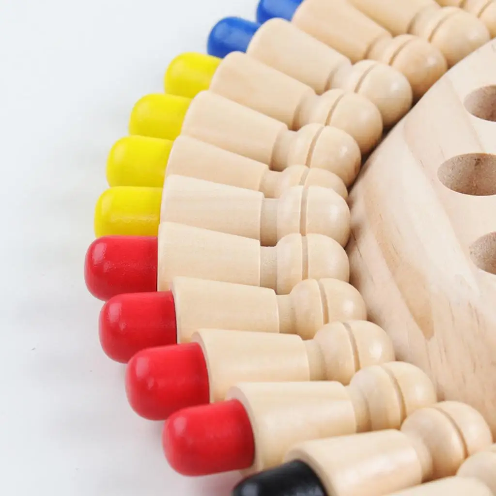 Wooden Memory Chess Memory Chess Funny Block Board Game Parent-Child Interaction Brain Teaser for 0-3 Years Old Kids