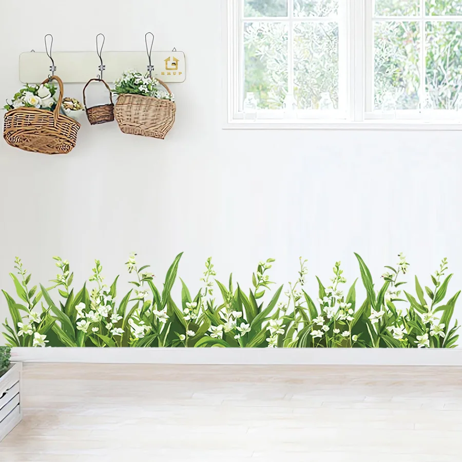 Pegatinas de pared autoadhesivas de flores, patillas, esquinas de pared, pegatinas de decoración del hogar de escritorio, pegatinas para puertas de dormitorio - imagen 4