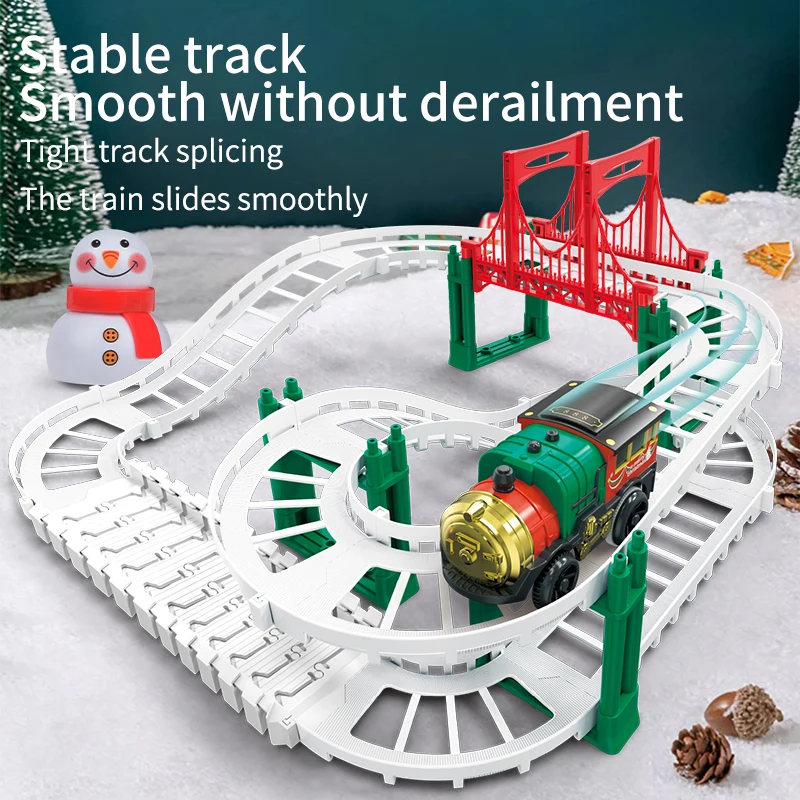 Pista de tren eléctrica navideña para niños – Juguete educativo - imagen 4