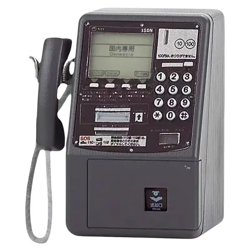 Modelo de teléfono en miniatura Gacha, teléfono público NTT japonés Retro de simulación genuina - imagen 4