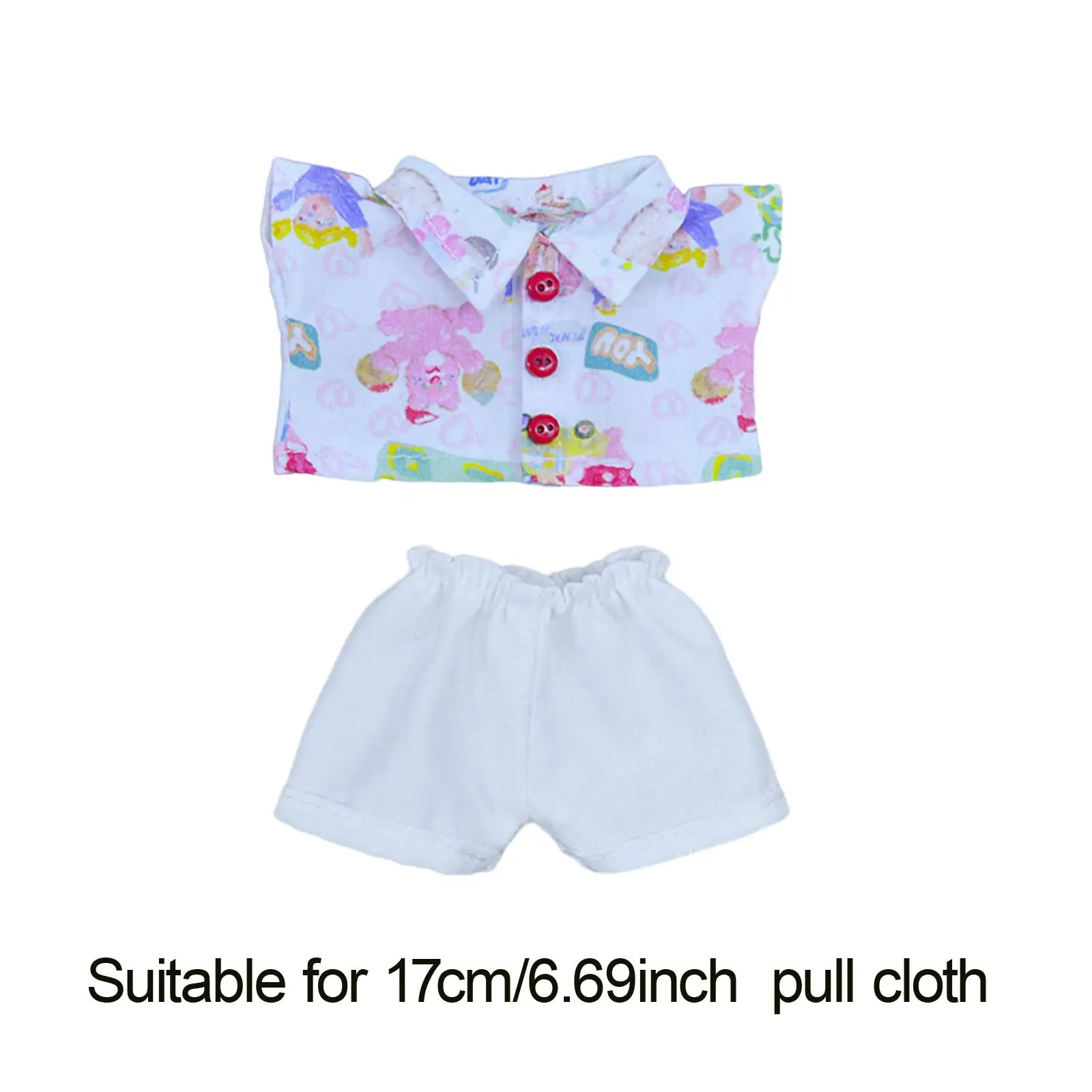 2 Pieces Dolls Shirt and Pants Accs Handmade Clothing for 17cm Dolls Dress up Girl Dolls Children's Gifts Halloween Gifts