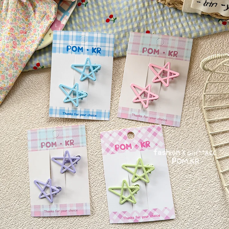 Clips de pelo estrella para niña color caramelo – Estilo coreano lateral - imagen 5