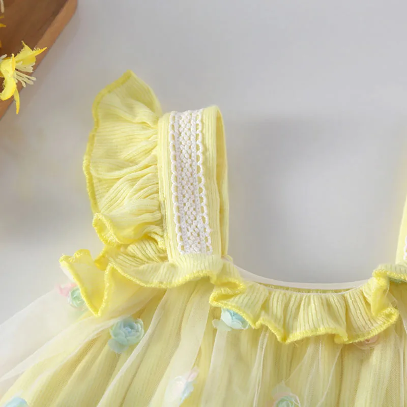 Milangel-body de malla de encaje para niña, vestido de princesa infantil de una pieza, bonito, Verano - imagen 5